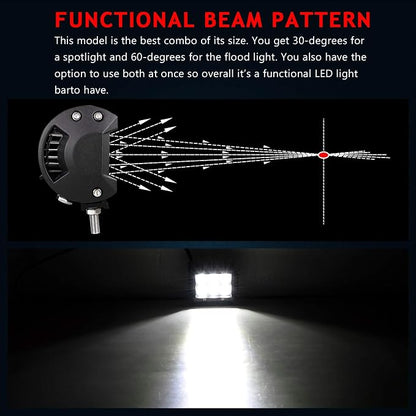 Willpower 2PCS 18w 4 inch Spot LED Work Light Bar for Truck Car ATV SUV 4X4 Jeep Truck Driving Lamp Off Road led Lights
