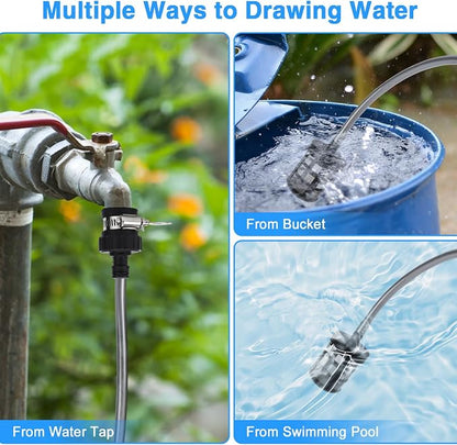 Portable Washer with 6-in-1 Nozzle Handheld Cordless Car Wash Gun Generic Washing Tool for Motorcycle Yard Home Garden Irrigation