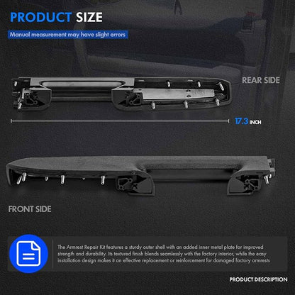 22818470 Front Right Passenger Side Armrest Repair Kit Fit for Chevy Silverado 1500 2500HD 3500HD 2010-2014 For GMC Sierra 1500 2500 HD 3500 HD 2010-2014 Door Panel with Release Handle Below Armrest