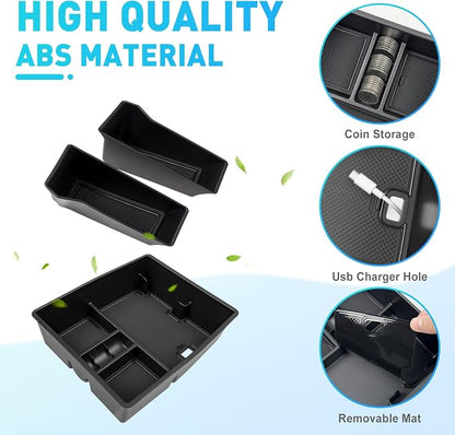 Console Organizer Door Trays Fit for 2024 2025 2026 Toyota Tacoma Center Console Storage Front Door Handle Insert Compatible with Tacoma Interior Accessories Armrest Box, 3PCS