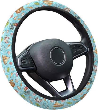 GENANY Tribal Print Steering Wheel Cover, Non Slip Polyester Car Wheel Protector for Car SUV Truck, Universal 15 Inch
