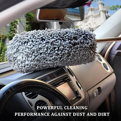 4 PCS Car Duster Kit, Microfiber Scratch Free Multipurpose Cleaning Duster with Extendable Handle, Washable Interior & Exterior Auto Dusting Tools for Cars Trucks SUVs RVs