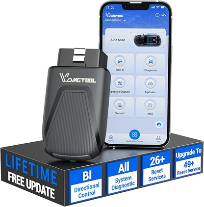 Bidirectional OBD2 Scanner Diagnostic Tool VDIAGTOOL D200, Bluetooth Scan Tool-Lifetime Free Updates, 26 Resets (Unlockable 49+), Full System Car Code Reader for iOS & Android, FCA AutoAuth & CAN-FD