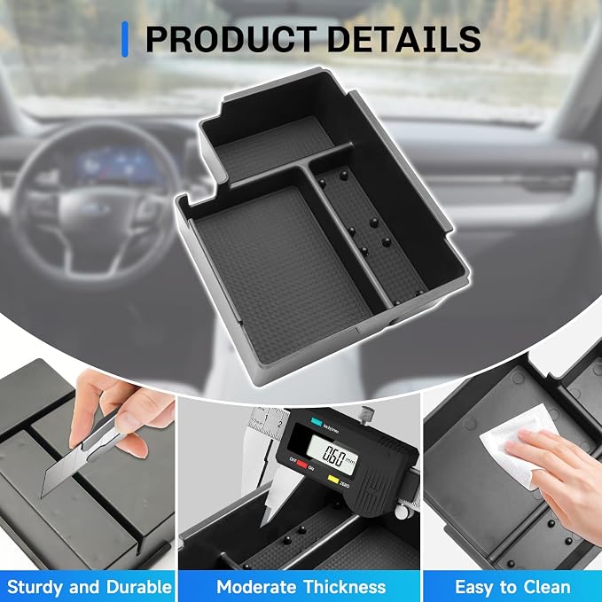 SXCY for 2025 2026 Ford Explorer Center Console Organizer Tray for 2025 2026 Ford Explorer Accessories Center Console Tray 2025 2026 Explorer Armrest Console Organizer Tray