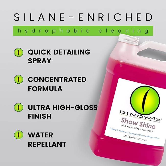 Show Shine, All Purpose Shine Enhancement, Car Wash Detail Spray, Car Detailer Spray, Car Detailing Supplies, Strawberry Shortcake Scent, Clean Collection, 128 oz