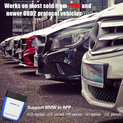 Vgate vLinker BM OBD2 Bluetooth Code Reader for Android & Windows, OBDII Scan Tool for BimmerCode