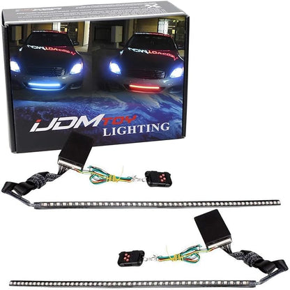 iJDMTOY 20 inches 48-LED RGB 7-Color LED Knight Rider Scanner Lighting Bars Compatible with Car Truck SUV Interior or Exterior Decoration
