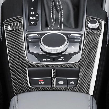 Real Premium Carbon Fiber Sticker Compatible with Audi A3 S3 RS3 8V 2013 2014 2015 2016 2017 2018 2019 Car Center Console Gear Shift Panel Control Frame Decor Auto Interior Accessories Decal Black