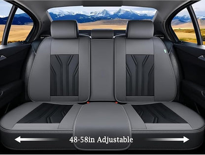 FLORICH Rear Seat Covers Leather Car Seat Covers Waterproof Back Seat Cover Automotive Seat Covers Universal Seat Cushion Protector for Most Cars Trucks SUV-Gray&Black