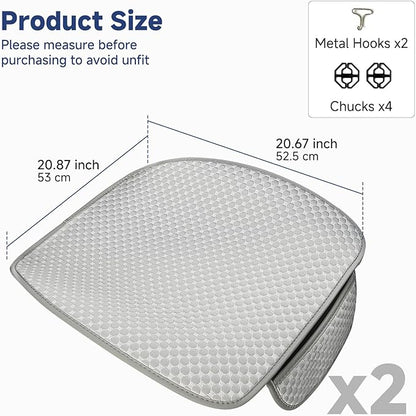 West Llama Ice Silk Front Car Seat Cover Protector Anti-Slip Bottom Seat Cover Fits 95% of Vehicles,Wrapping Around The Bottom,(Gray-2Pcs)