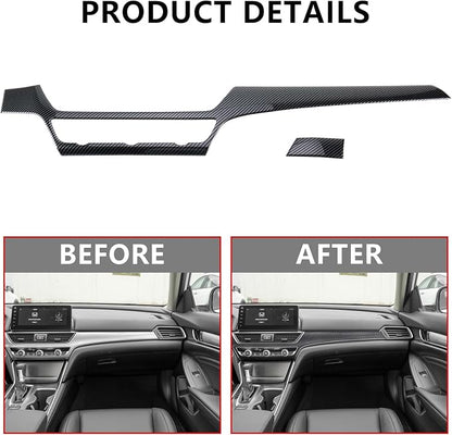 20 Pcs Carbon Fiber Interior Kit, Gear Shift Panel Cover AC Air Vent Cover Side Door Panel Strip Cover Steering Wheel Cover Compatible with Honda Accord 10th Gen 2018-2022