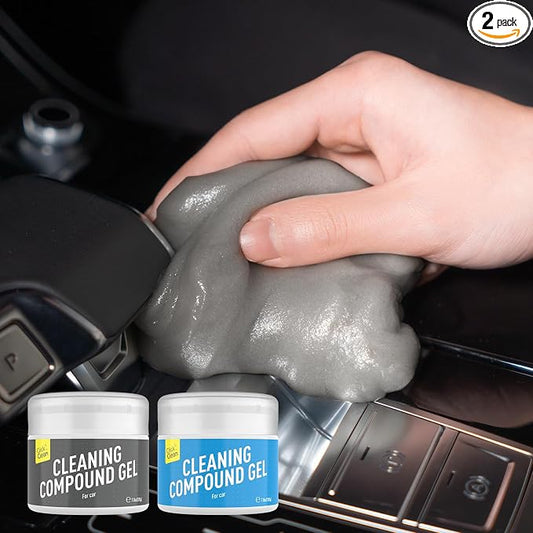 CLICK CLEAN 2Pcs Cleaning Gel for Car, 7oz Car Detailing Tools, Cleaning Putty Gel, Car Interior Cleaner Universal Dust Cleaner for Keyboard, Laptop, Air Vents (Coconut & Bluebell)