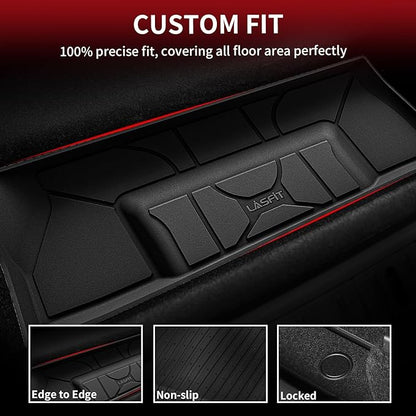 LASFIT Premium Extra Thick Trunk Mats for Tesla Model S & Model S Plaid 2025/2024/2023/2022/2021 | TPE All Weather Custom Fit Frunk Car Mat Cargo Liners Set, 3PC Black