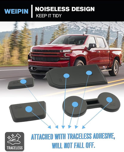 for 4PCS Center Console Water Cup Holder Insert Non-Slip Rubber Mats Compatible with Split-Bench Folding Seat 2019-2026 Chevy Silverado/GMC Sierra 1500&2024-2026 Silverado&Sierra 2500HD/3500HD