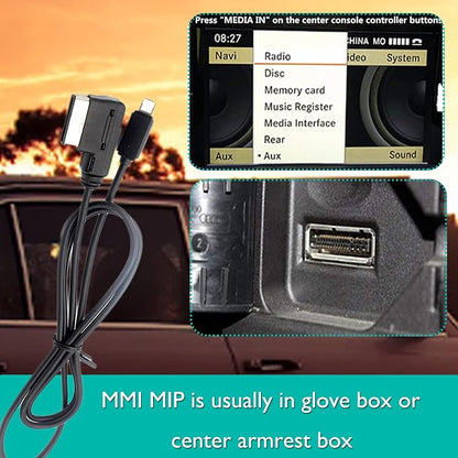 MDI MMI MDI Aux Adapter Music Interface Charg Media Consumer Cable Compatible with MB Comand APS NTG4.5 System for IP 13 12 11 Pro Max Xs max XR