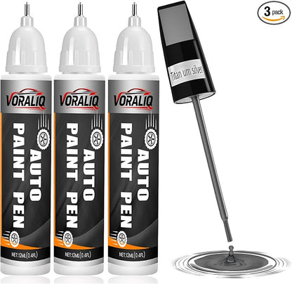 Touch Up Paint for Cars, 3-Pack - Silver Car Scratch Repair Pen, Color Accurate Automotive Touch Up Paint, Long-Lasting Scratch Resistance, Fast-Drying & User-Friendly, Safe & Water-Resistant for Automotive & Household Touch-Ups
