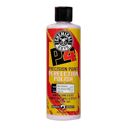 Chemical Guys P4 Precision Paint Perfection Polish - Scratch Remover & Swirl Remover for Cars, Trucks, Motorcycles, & SUVs, Fixes Paint Imperfections & Towel Marks, Restores Gloss & Clarity, 16 oz