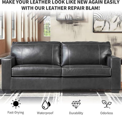 Dark Gray Leather Recoloring Balm with 100ml Mink Oil,Leather Couch Scratch Remover,Leather Repair kit for Vinyl Furniture and Car Interior,Leather Dye Paint,Mink Oil for Leather