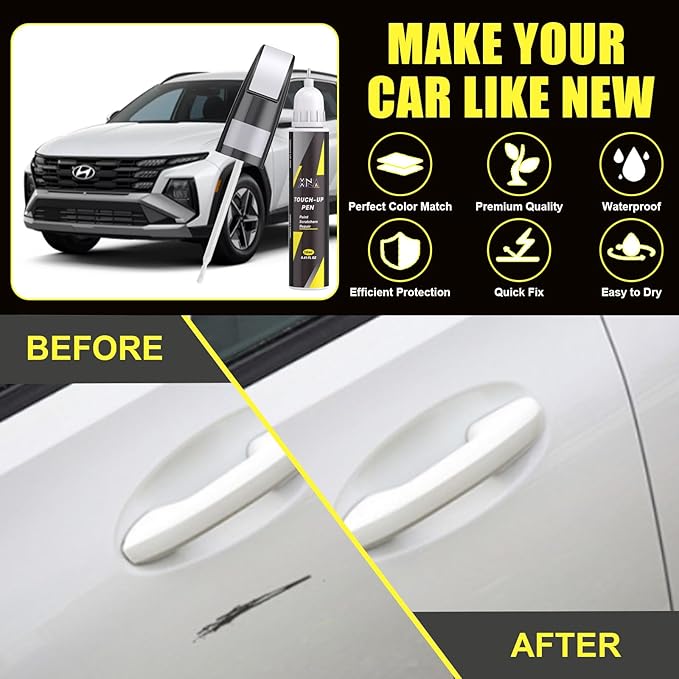 XNA Fluid Metal(M6T) for Hyundai Touch Up Paint, Car Scratch Remover for Nicks and Chips Repair, 2-In-1 Quick & Easy Fix Car Scratch Repair Kit with Exact Color-Matched