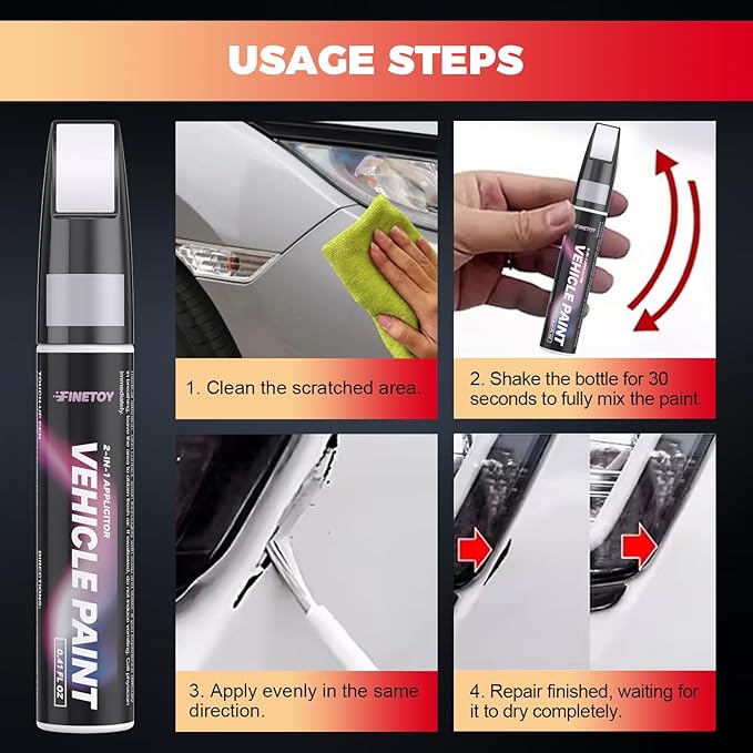 Dark Gray Metallic(61K) Touch up Paint for Subaru, Quick & Easy Fix for Car Scratches, 2 in 1 Car Touch up Paint with Pen Tip and Brush, Auto Scratch Repair Pen with Exact Color Match
