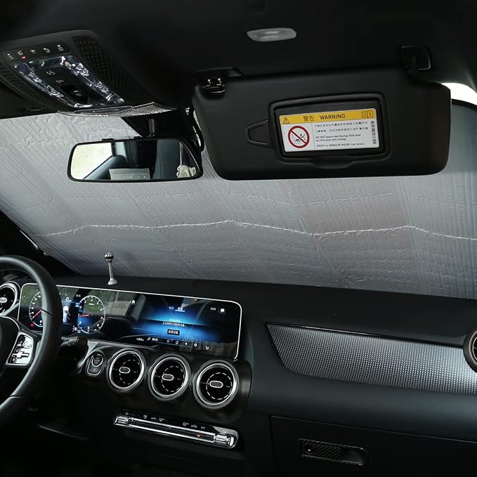 Windshield Sun Shade Compatible with Mercedes-Benz B Class 2020-2022 Foldable Front Windshield Sunshade Protector, Block UV Rays Keep Your Car Cooler