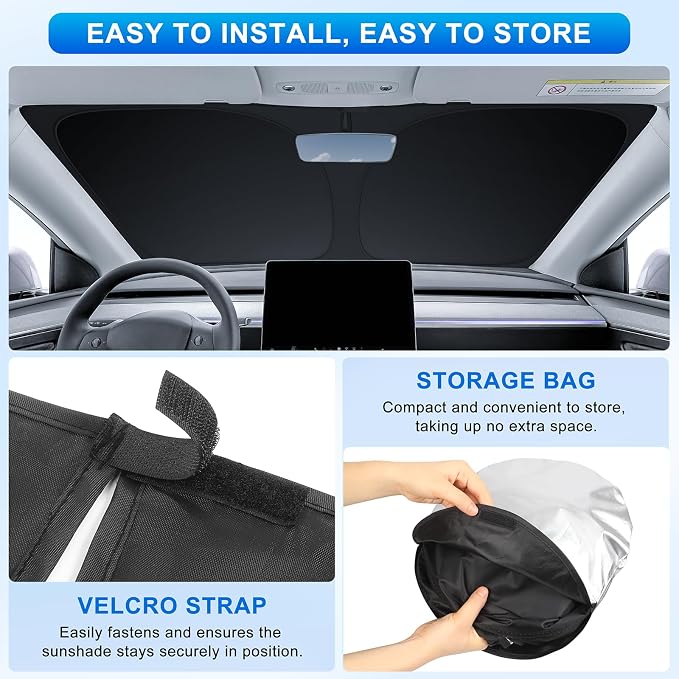INSAUTO Custom Fit Windshield Sun Shade Accessories for Toyota Corolla Cross 2022-2026, Foldable Front Window Sunshade, UV & Heat Reflector, Keeps Interior Cool, Includes Storage Bag