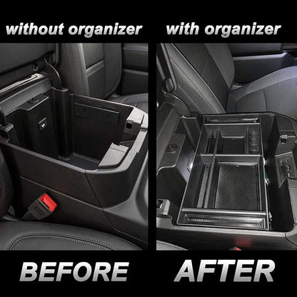 JKCOVER Center Console Organizer Tray Compatible with (2019-2024 2025) Chevy Silverado 1500/GMC Sierra 1500 and 2020-2025 Silverado/Sierra 2500/3500 HD - Full Console w/Bucket Seats ONLY，Black trim