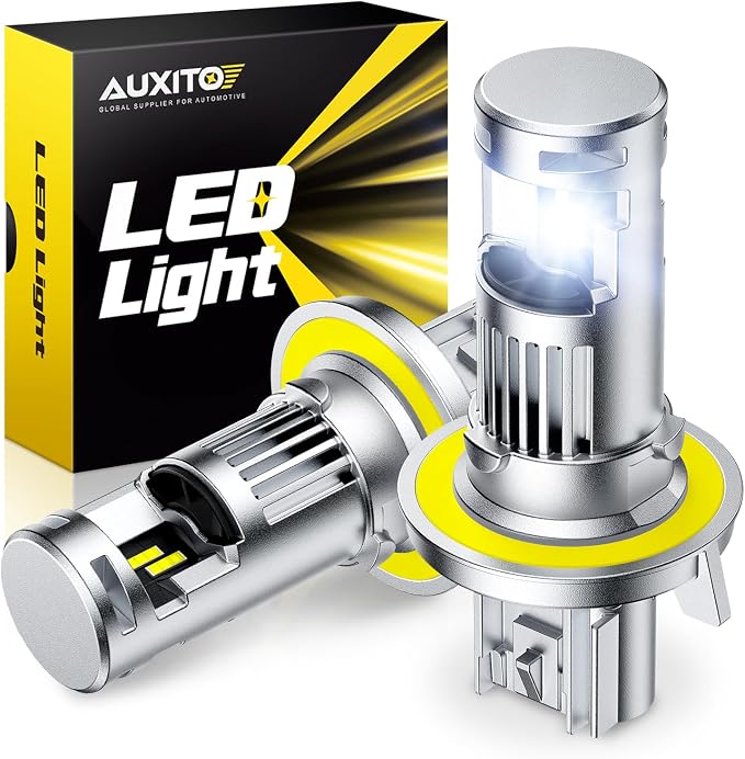 AUXITO H13 9008 Bulbs, 80000LM 6500K Cool White, Super Bright 15X Halogen, Plug and Play CANbus Ready No Flicker, Pack of 2