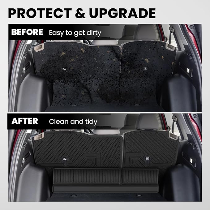 LASFIT Full Set Floor Mats for Honda CR-V 2026 2025 2024 2023 (Gasoline & Hybrid & e:FCEV), All Weather TPE Custom Fit Floor Liners 1st & 2nd Row & Seat Back Mat & Cargo Mat (Upper Position)