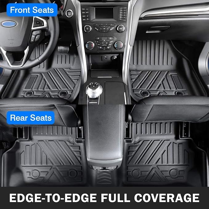 KUST Floor Mats for Hyundai Tucson 2016-2021, All Weather Floor Liners for Tucson Accessories Car Mats Front Rear Set TPE Rubber Raised Edge