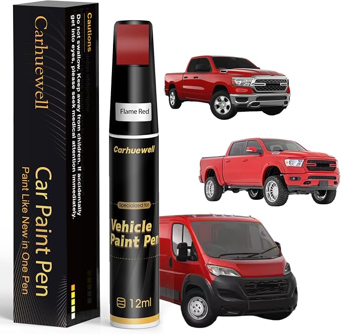 Touch Up Paint for Ram Flame Red(PR4) Car Touch Up paint Genuine Exact Color Code Compatible With Ram Vehicle