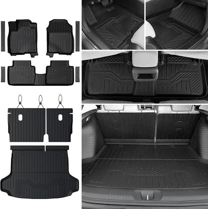 Floor Mats Set for 2023-2025 2026 2027 Honda HR-V, All Weather TPE Backrest Mat Trunk Mat Cargo Liner Door Sill Guards Accessories for HRV