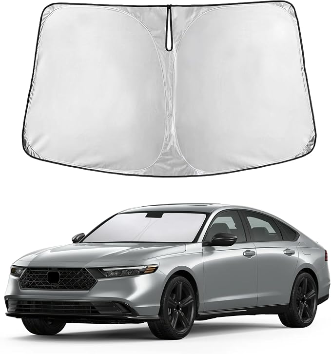 EcoNour Windshield Sunshade Compatible for Honda Accord 2023-2024 2025 2026, Sun Visor for Front Windshield & Window Sun Shade Cover, UV Heat Blocker & Protector, Car Accessories