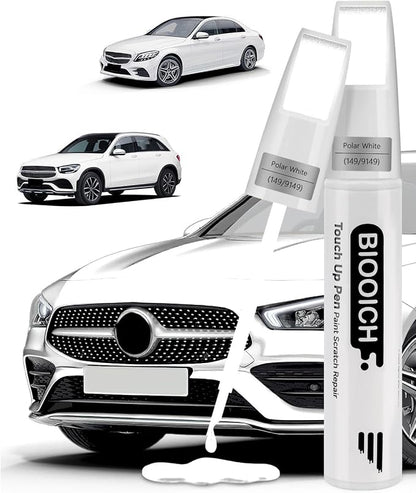 Touch Up Paint Pen Exact Color Match Car Chip and Scratch Repair (for Benz, Polar White(149/9149))