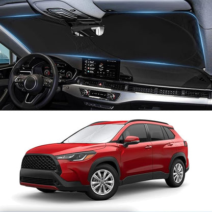 Custom Fit Toyota Corolla Cross Windshield Sunshade for 2022-2026 Toyota Corolla Cross (Not fit Corolla Sedan) Front Window Shield Cover for Windshield Sun Visor Protector Block UV Rays