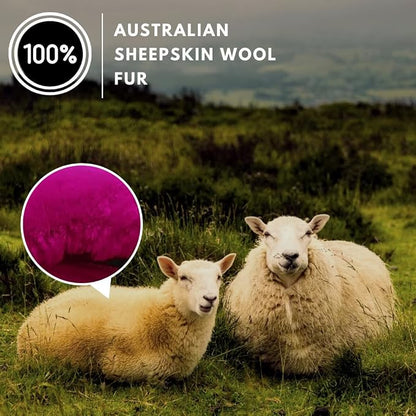 Andalus Brands Luxury Fluffy Car Steering Wheel Covers – Genuine Merino Sheepskin, Soft Fuzzy Car Steering Wheel Cover for Women, Universal 14.5-15" Size, Plush Fur Cute Auto Accessories, Hot Pink
