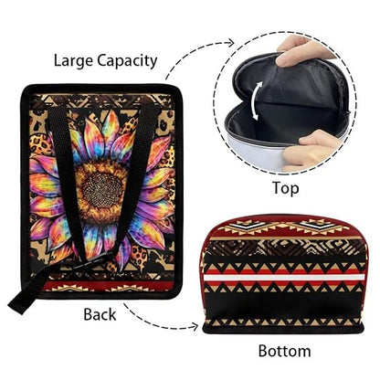 BIGCARJOB Leopard Sunflower Print Car Trash Can Bin for Car Back Seat Leak Proof, Car Trash Bag Hanging,Vehicle Trash Can for SUV Truck Van,Automotive Car Garbage Cans for Front Seat