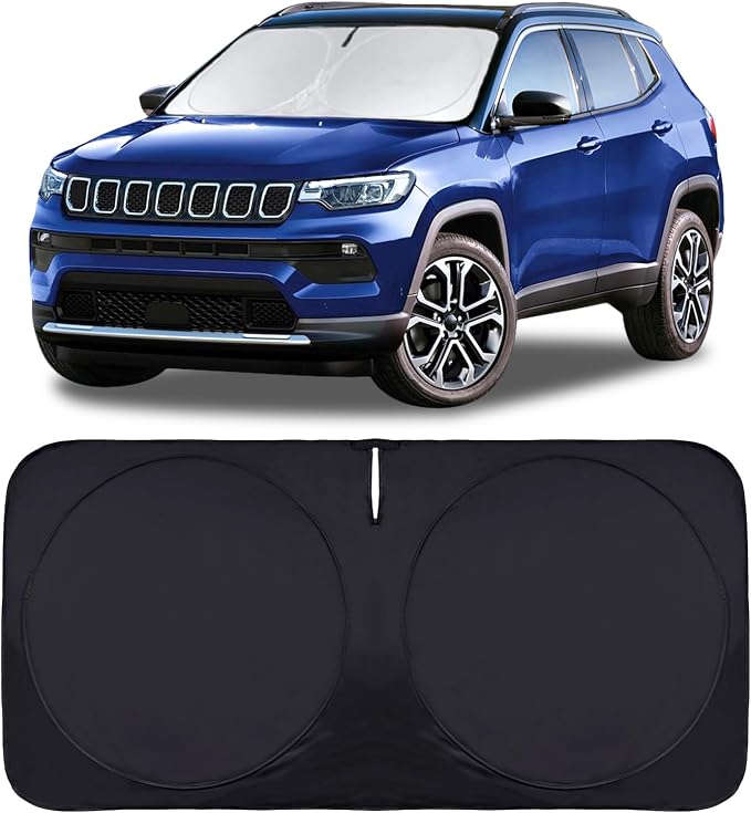 Windshield Sunshade for Jeep Compass 2017-2025 2026, Front Window Sun Visor Cover, UV Heat Blocking Sun Shade Protector Car Accessories