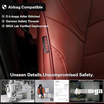 EKR Rav4 Seat Covers Custom Fit for Toyota Rav4 (Hybrid) Woodland/Limited 2026, Leather Car Seat Cover Full Set for SUV,Faux Leather(Burgundy)