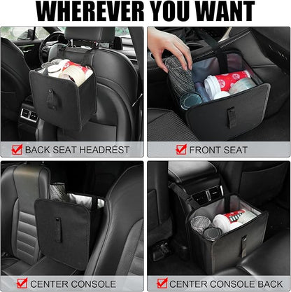 Amiss Foldable Trash Can, Collapsible Garbage Bag for Car, Hanging Waterproof Leakproof Storage Bag, Automotive Interior Accessories, Multifunctional (2 Gallon)