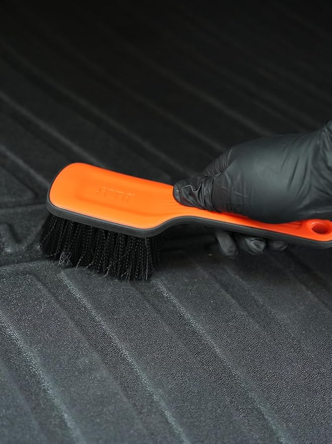 SPTA Tire Brush, Carpet Cleaning Brush, 2Pcs Wheel Brush, Carpet Cleaning Brush,Stiff Synthetic Bristles, Ergonomic Design Handle, Scrub Brush for Floor Mats,Car Wheel Hub Cleaning,Car Interior, Home