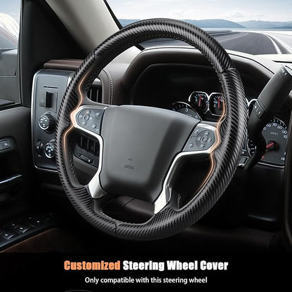 Aimato Customized Steering Wheel Cover for Chevy Silverado 1500 2014-2018/2500 3500 2015-2019/Suburban Tahoe 2015-2020/Traverse 2018-2023,Thin,Anti-Slip,Scratch-Resistant Car Accessory for Chevrolet