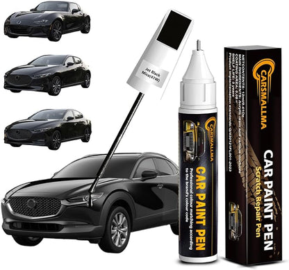 41W Jet Black Mica Car Touch Up Paint for Mazda, Color Accurate Car Paint Scratch Repair Pen Kit Quick & Easy Fix Vehicle Chips and Automotive Nicks Scuff