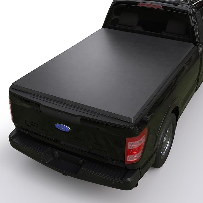Soft Tri-Fold Truck Bed Tonneau Cover Compatible with 2015-2026 Ford F-150 | F150 Lightning | 5'5" Bed (66") | CFST-016