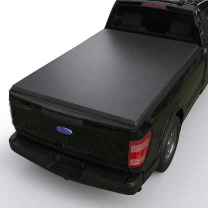 Soft Tri-Fold Truck Bed Tonneau Cover Compatible with 2015-2026 Ford F-150 | F150 Lightning | 5'5" Bed (66") | CFST-016