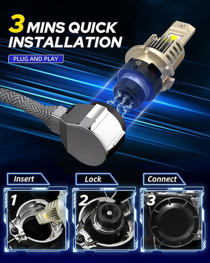 AUTOONE 2026 Upgraded D4S D4R Headlight Bulbs, 1200% Bright 60000 Lumens