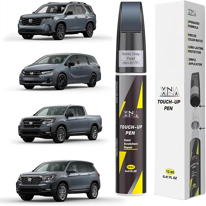 XNA Sonic Gray Pearl(NH-877P) for Honda Touch Up Paint, Car Scratch Remover for Nicks and Chips Repair, 2-In-1 Quick & Easy Fix Car Scratch Repair Kit with Exact Color-Matched