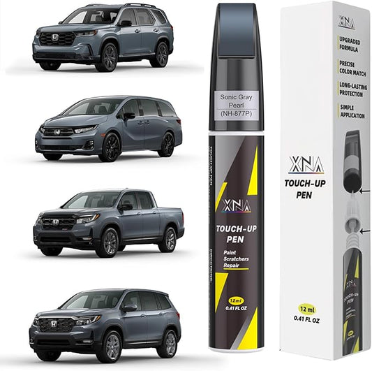XNA Sonic Gray Pearl(NH-877P) for Honda Touch Up Paint, Car Scratch Remover for Nicks and Chips Repair, 2-In-1 Quick & Easy Fix Car Scratch Repair Kit with Exact Color-Matched