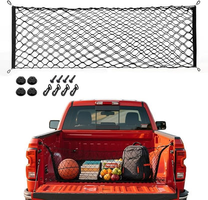 Cargo Net for 2005-2025 Toyota Tacoma Accessories, 40" x 16" Truck Bed Organizer, Envelope Style Cargo Netting for Pickup Truck Bed