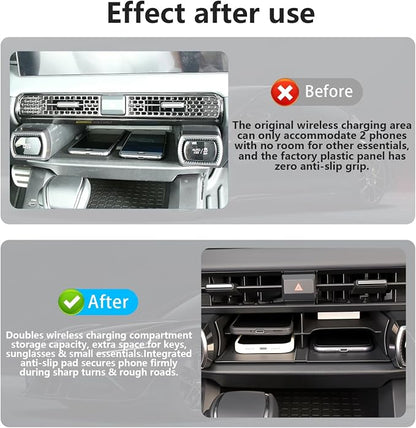 for Toyota RAV4 2026 Wireless Charging Protective Mat & Center Console Storage Protective Mat, Interior Accessories Silicone Anti-Slip Console Cover Pad for RAV4 2026 Accessories -2PC
